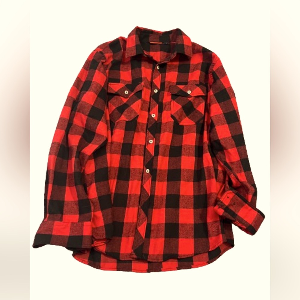 Red Buffalo Check Flannel Jacket Men's Size Large